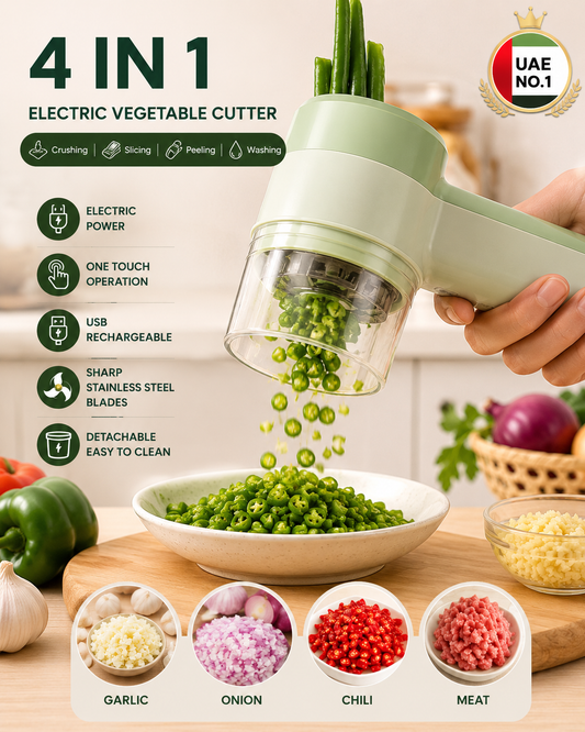 4 in 1 Handheld Electric Vegetable Cutter, USB Rechargeable Vegetable Cutter Slicer